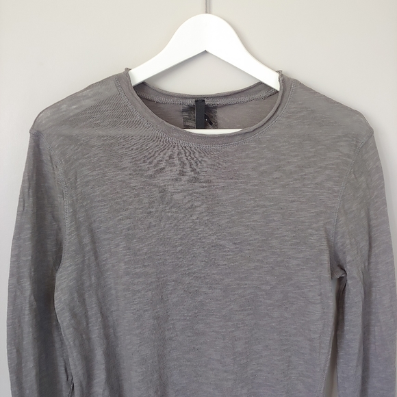 Barbara I Gongini Long Sleeve Cotton Jersey T-Shirt Grey Size X-Small - Picture 7 of 16